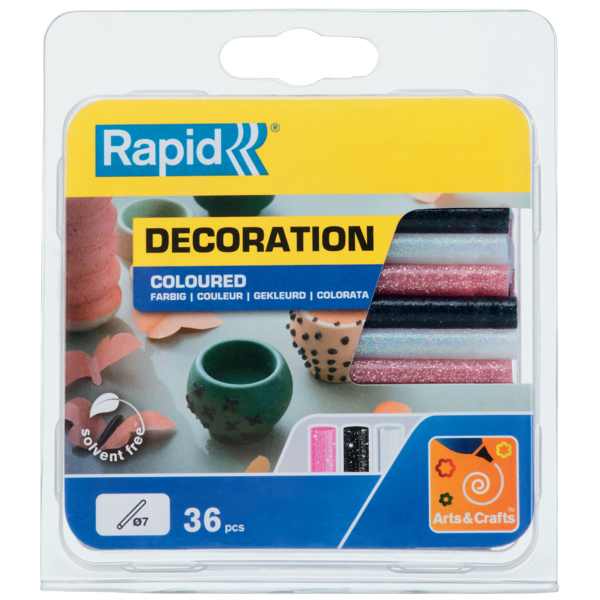 Barras De Cola Rapid 7 Mm Colores Purpurina 36 Barras