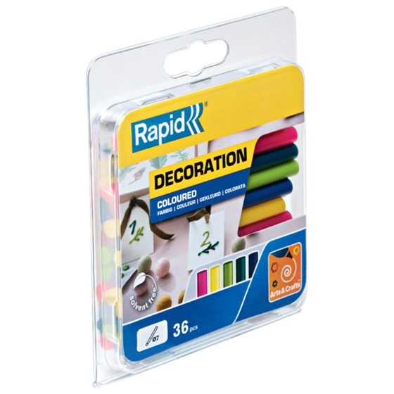 Barras De Cola Rapid 7 Mm Colores Surtidos 36 Barras