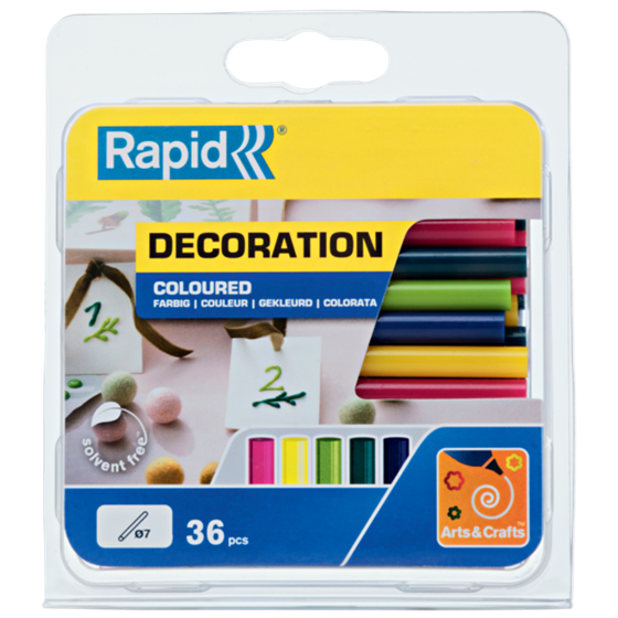 Barras De Cola Rapid 7 Mm Colores Surtidos 36 Barras