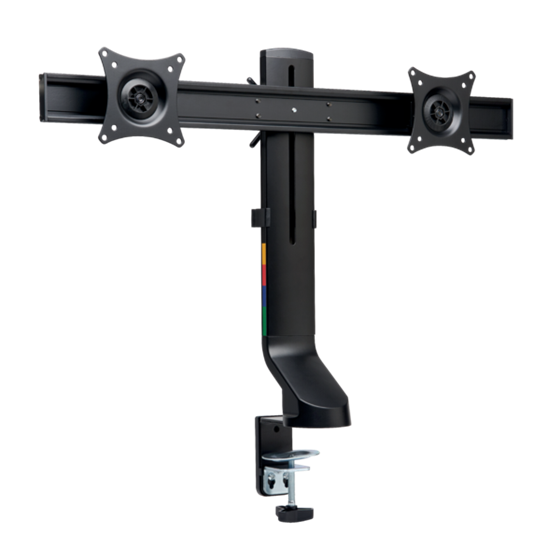 Brazo SmartFit® de ahorro de espacio para dos monitores Plata