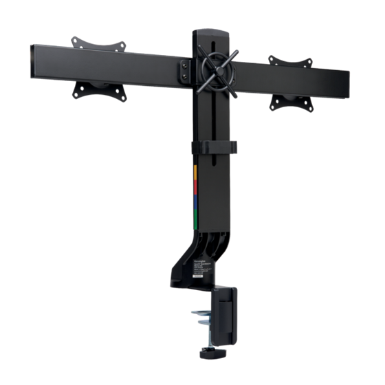 Brazo SmartFit® de ahorro de espacio para dos monitores Plata