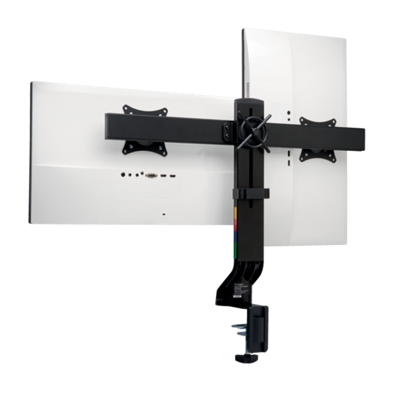 Brazo SmartFit® de ahorro de espacio para dos monitores Plata