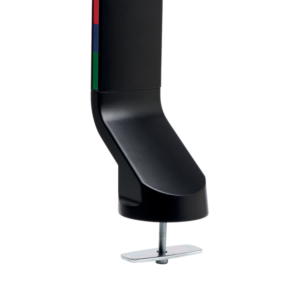 Brazo SmartFit® de ahorro de espacio para dos monitores Plata