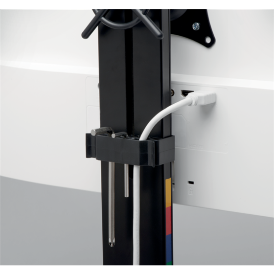 Brazo SmartFit® de ahorro de espacio para dos monitores Plata