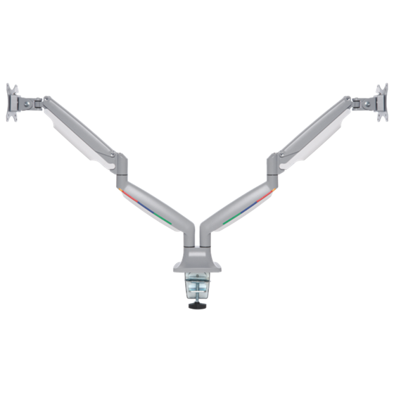 Brazo SmartFit® de altura ajustable con controles de un solo toque para dos monitores Gris