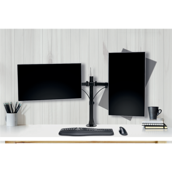 Brazo SmartFit® Ergo extensible para dos monitores Negro