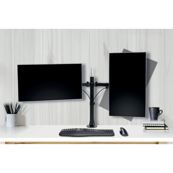 Brazo SmartFit® Ergo extensible para dos monitores Negro