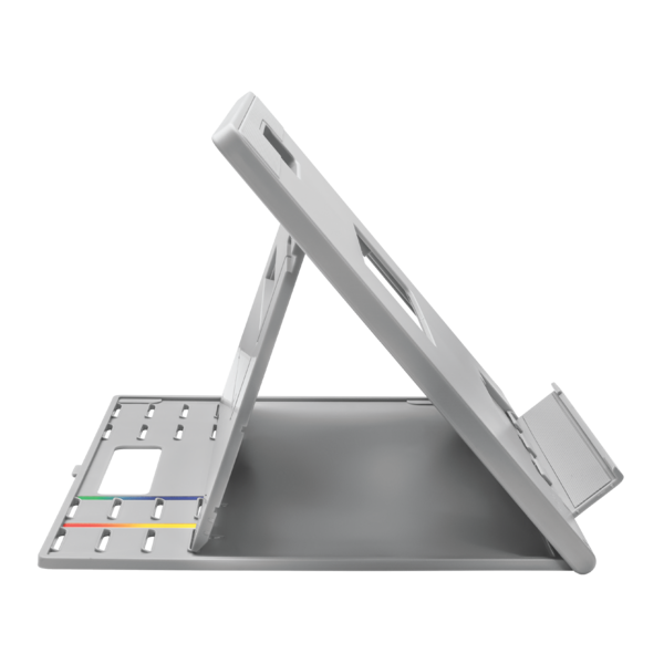 Elevador y soporte enfriador ergonómicos y ajustables para portátiles de hasta 17 pulgadas SmartFit® Easy Riser™ Go - Gris claro