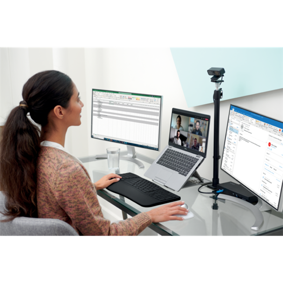 Soporte con abrazadera telescópico para micrófonos, cámaras web y sistemas de iluminación Kensington A1000 