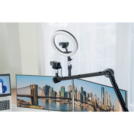 Soporte con abrazadera telescópico para micrófonos, cámaras web y sistemas de iluminación Kensington A1000 