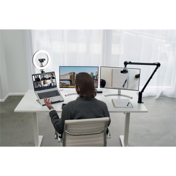 Soporte con abrazadera telescópico para micrófonos, cámaras web y sistemas de iluminación Kensington A1000 
