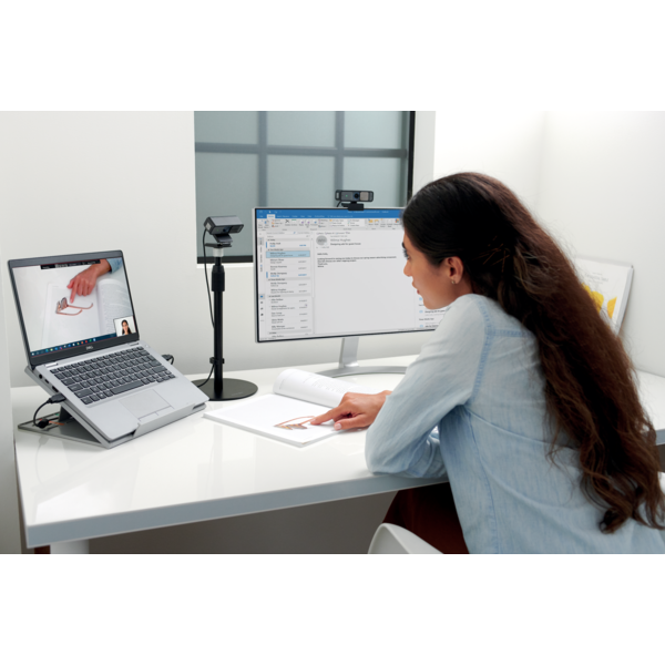 Soporte de sobremesa telescópico para micrófonos de videoconferencia, cámaras web y sistemas de iluminación Kensington A1010 