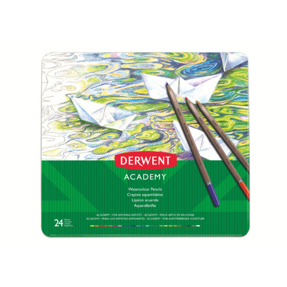 Lápices Acuarelables Academy De Derwent (Lata De 24)