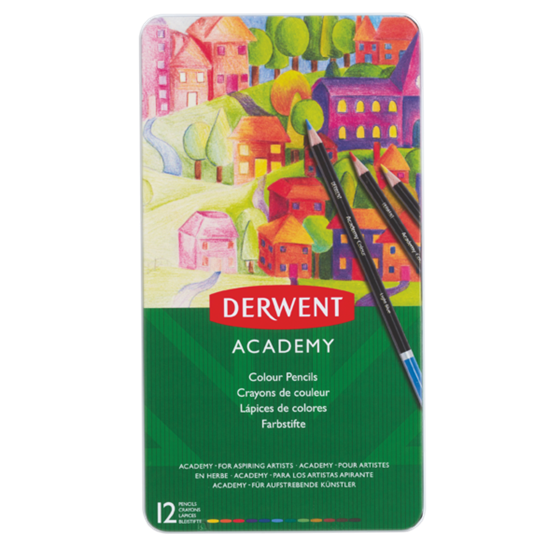 Lápices De Colores Academy De Derwent (Lata De 12)
