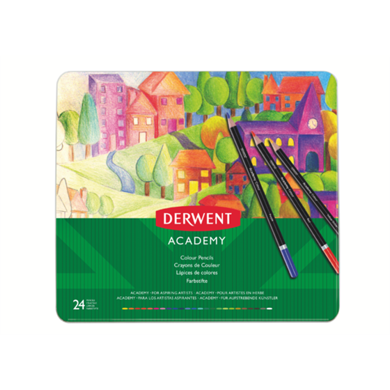 Lápices De Colores Academy De Derwent (Lata De 24)