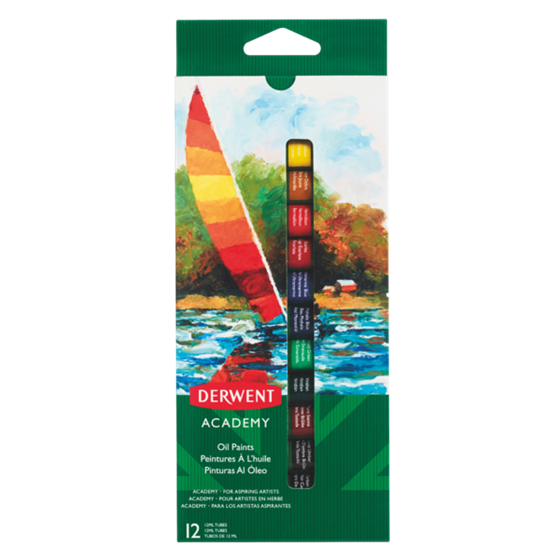 Pinturas Al Óleo Academy De 12 Ml De Derwent (Paquete De 12)