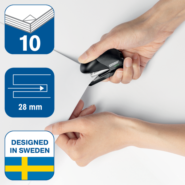 Mini Grapadora Rapid Eco Negro