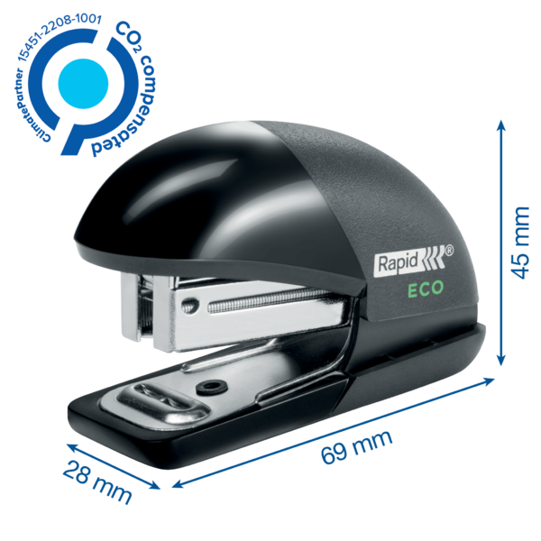 Mini Grapadora Rapid Eco Negro