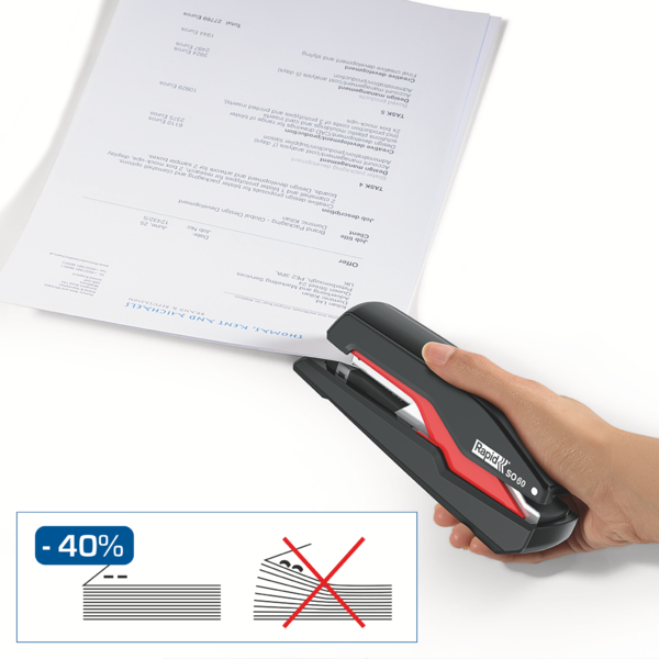 Grapadora Modelo Supreme So60 Fullstrip De Rapid Negro/Rojo