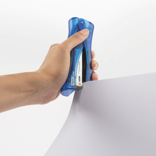 Grapadora Vertical Ultimate F20 Rapid Azul Translúcido