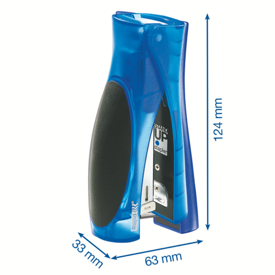 Grapadora Vertical Ultimate F20 Rapid Azul Translúcido