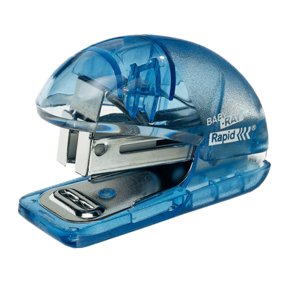 Mini Grapadora Rapid Mod. Baby-Ray (Blíster), Azul Translúcido Azul Claro Translúcido