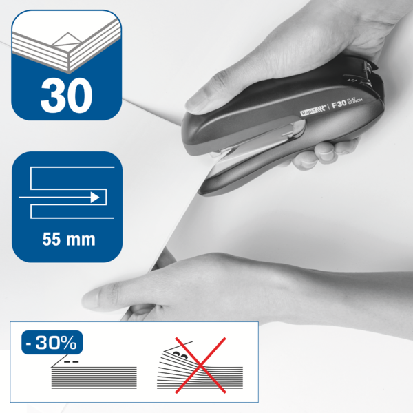 Grapadora De Sobremesa De Grapado Plano F30 Rapid Azul
