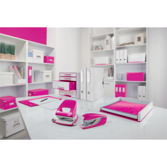 Grapadora Metálica De Oficina Mod. 635 Wow De Petrus Fucsia