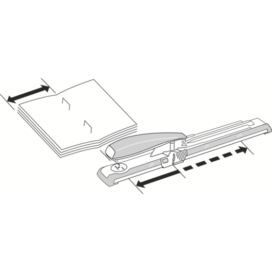 Grapadora De Brazo Largo De Metal Mod. 600 De Petrus Negro