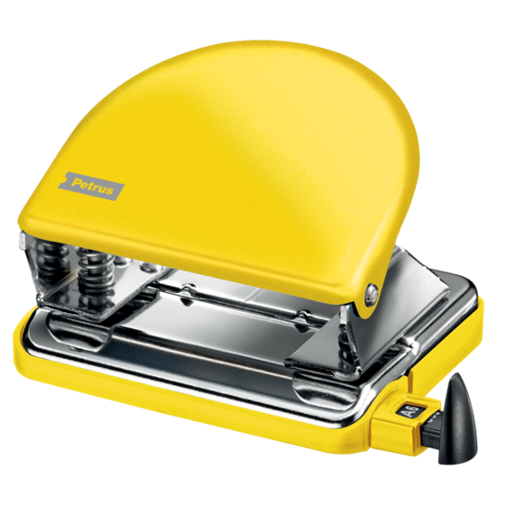 Taladro Metálico De Oficina Mod. 52 Wow De Petrus Amarillo 2 Mm/20 Hojas