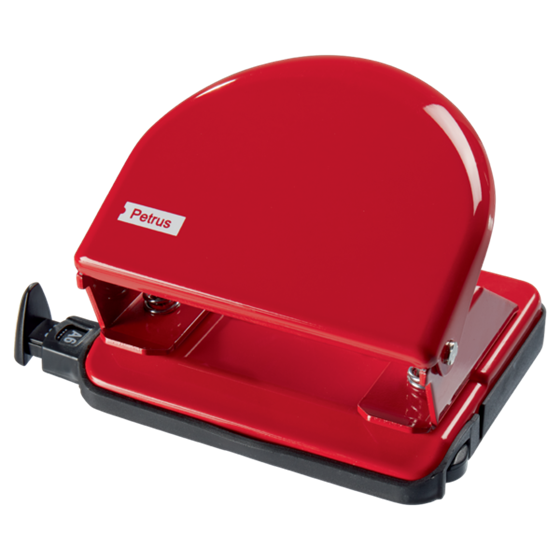 Taladro Metálico De Oficina Mod. 52 De Petrus Rojo 2 Mm/20 Hojas (Papel 80 Grs.)