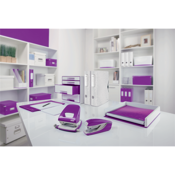 Taladro Metálico De Oficina Mod. 62 Wow De Petrus Púrpura 3 Mm/30 Hojas (80 Grs).