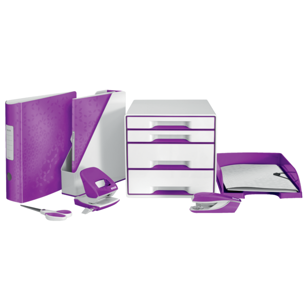 Taladro Metálico De Oficina Mod. 62 Wow De Petrus Púrpura 3 Mm/30 Hojas (80 Grs).