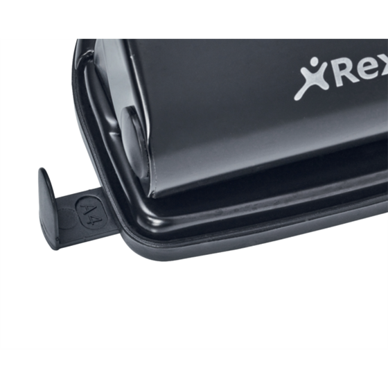 Taladro Metálico Rexel De 4 Punzones V412 Capacidad 12 Hojas Negro