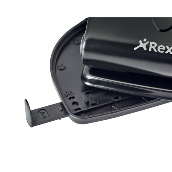 Taladro Metálico Rexel De 4 Punzones V412 Capacidad 12 Hojas Negro