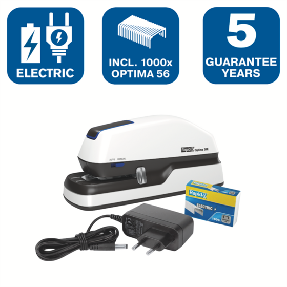 Grapadora Eléctrica Sin Contacto Optima 20E De Rapid Blanco