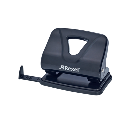 Taladro De Plástico Reciclado De 2 Punzones Rexel Ecodesk Capacidad 20 Hojas Negro