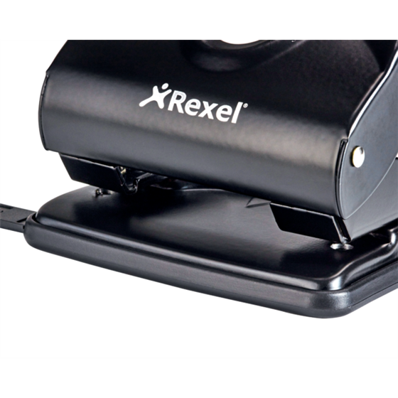 Taladro Metálico De 2 Punzones Rexel Value 230 Capacidad 30 Hojas Negro