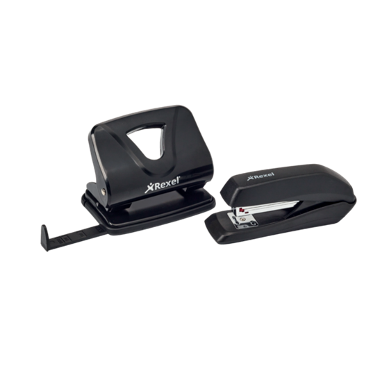 Grapadora De Media Carga Rexel Ecodesk Ecológica De Plástico Capacidad 20 Hojas Negro