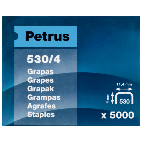 Grapas Mod. 530/4 De Petrus 4 mm. Caja x5000