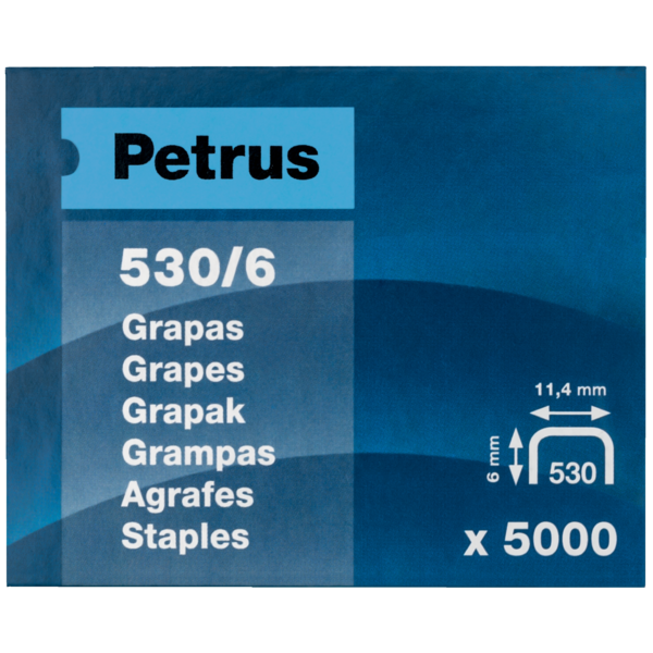 Grapas Mod. 530/6 De Petrus 6 mm. Caja x5000