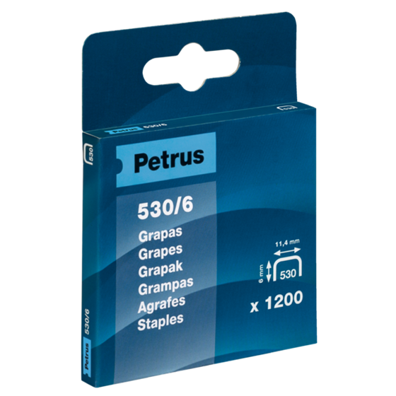 Grapas Mod. 530/6 De Petrus 6 mm. Caja x1200