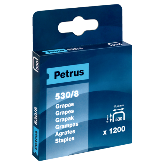 Grapas Mod. 530/8 De Petrus 8 mm. Caja x1200