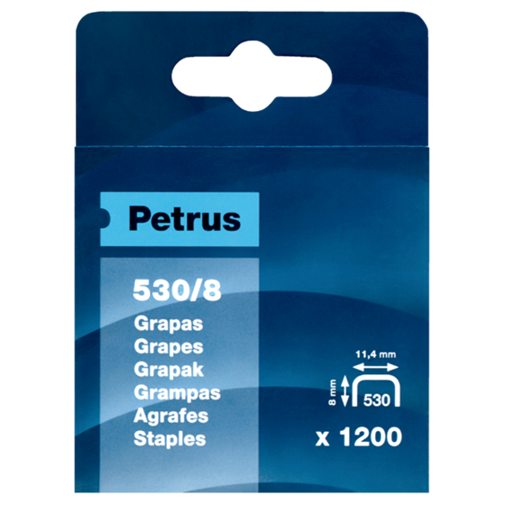 Grapas Mod. 530/8 De Petrus 8 mm. Caja x1200