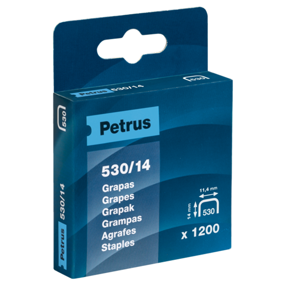 Grapas Mod. 530/14 De Petrus 14 mm. Caja x1200