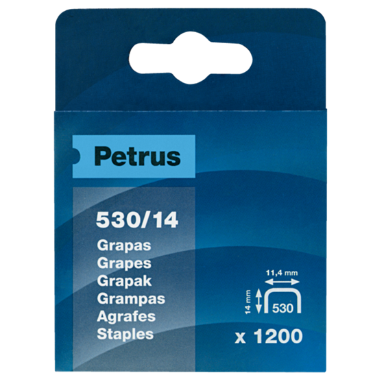 Grapas Mod. 530/14 De Petrus 14 mm. Caja x1200
