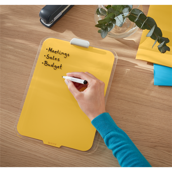 Atril De Cristal De Sobremesa Leitz Cosy Amarillo Cálido