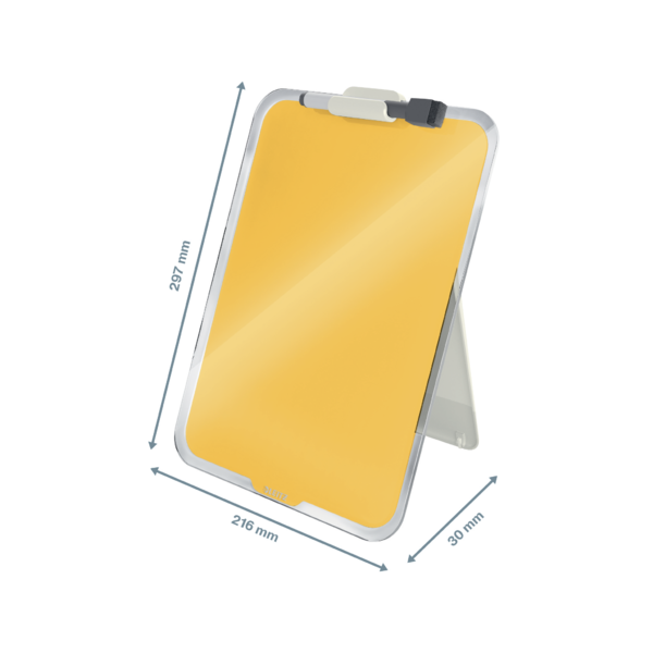 Atril De Cristal De Sobremesa Leitz Cosy Amarillo Cálido