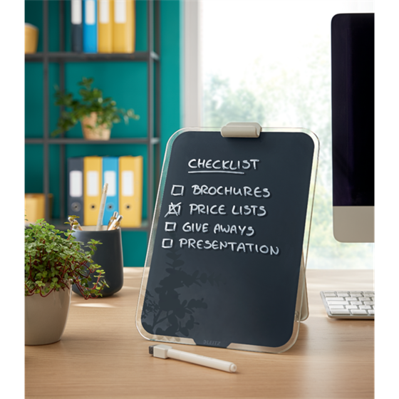 Atril De Cristal De Sobremesa Leitz Cosy Gris Terciopelo