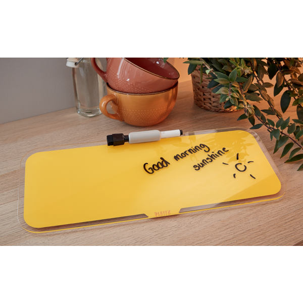 Bloc De Notas De Sobremesa De Cristal Leitz Cosy Amarillo Cálido